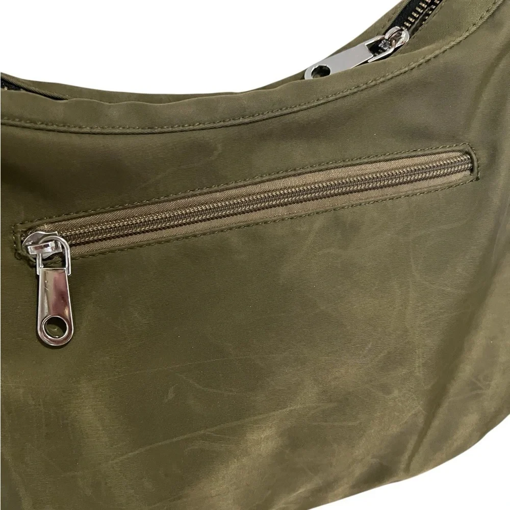 Free Spirit Nylon Crossbody Sling Shoulder Bag – Olive Green